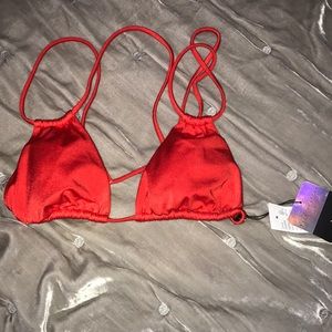 RED LA HEARTS BIKINI TOP NEW WITH TAGS
